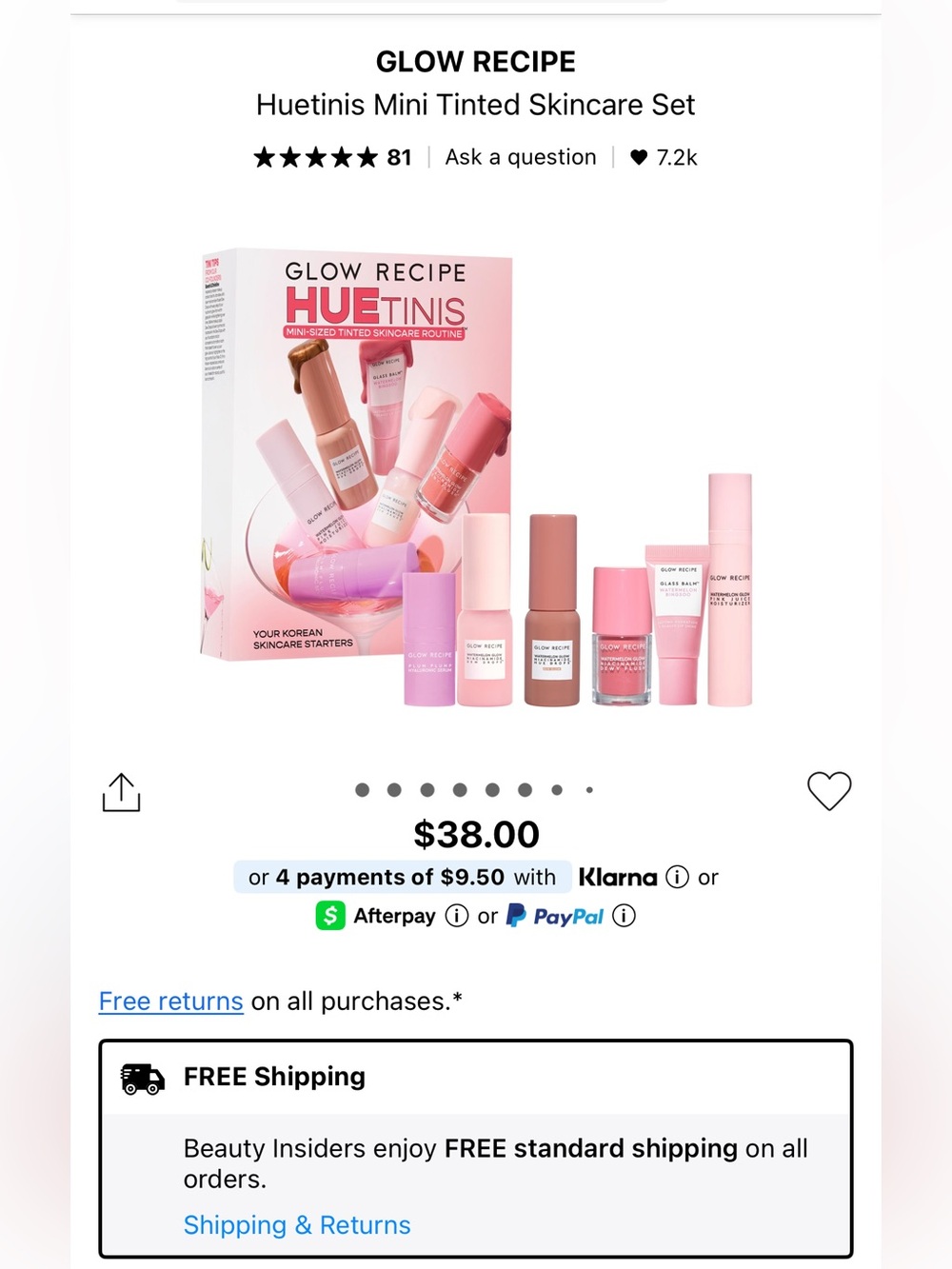 Glow recipe huetinis mini tinted skincare set